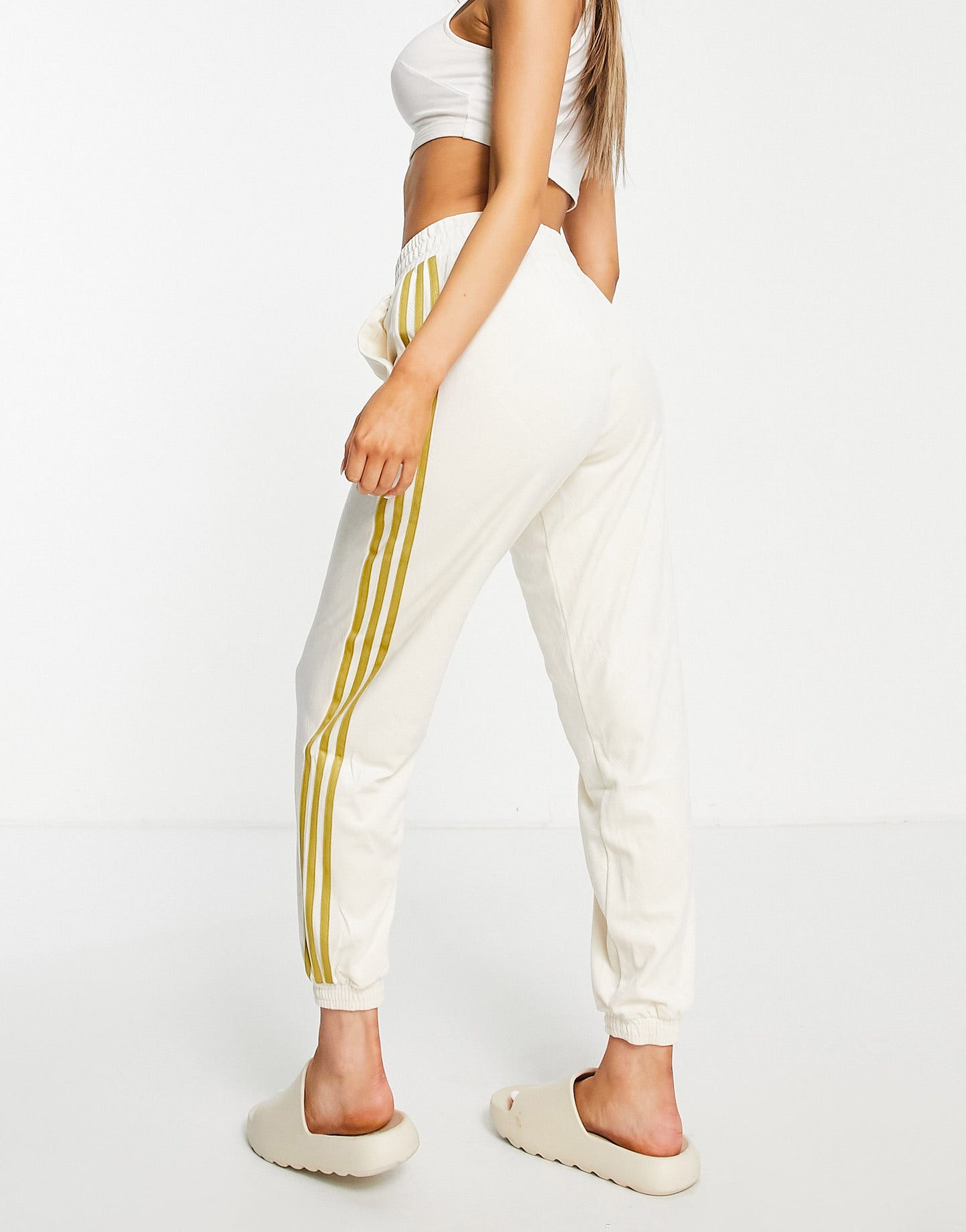 adidas Originals quilted track pants in oatmeal