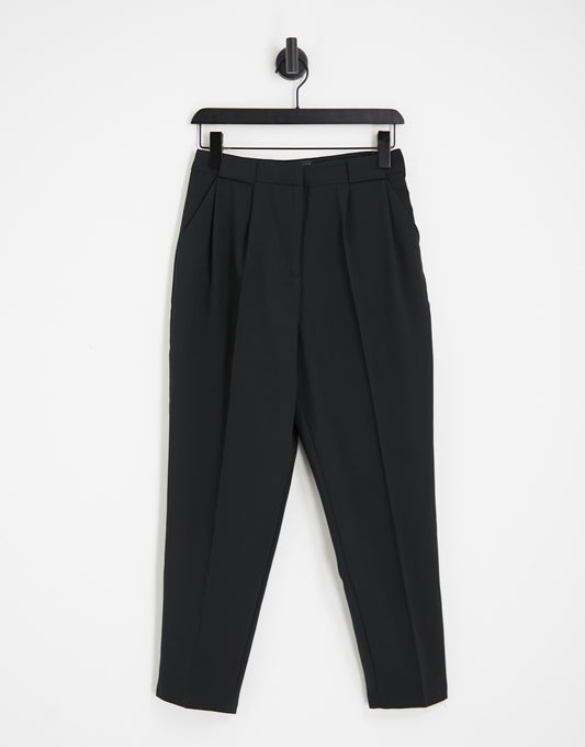 ASOS DESIGN tailored smart tapered trousers in black