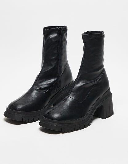 ASOS DESIGN Recipe chunky sock boots in black