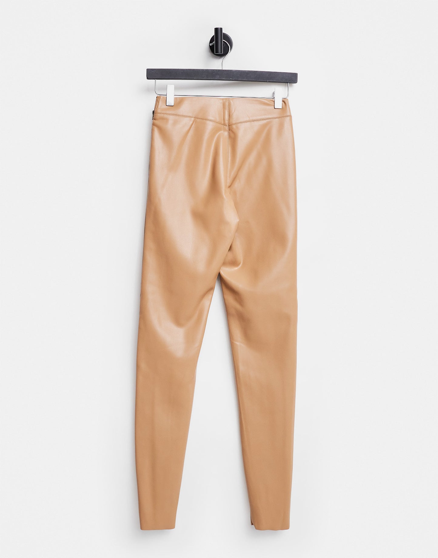 Topshop faux leather skinny trouser in tan