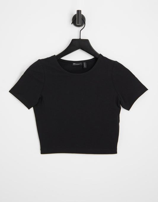 ASOS DESIGN Hourglass fitted crop t-shirt in black