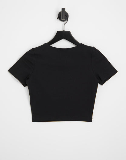 ASOS DESIGN Hourglass fitted crop t-shirt in black