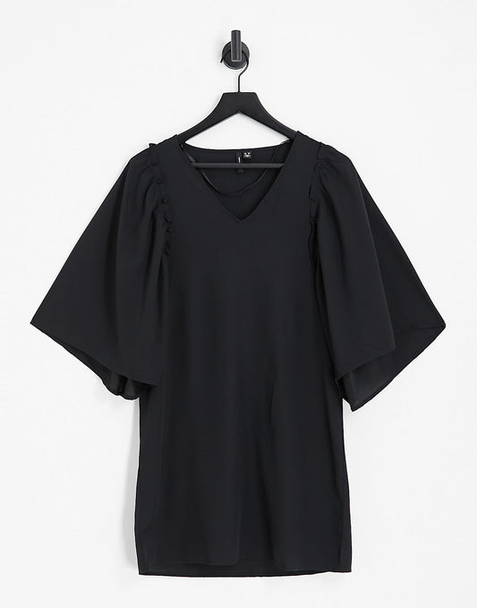 Vero Moda flutter sleeve dress in black