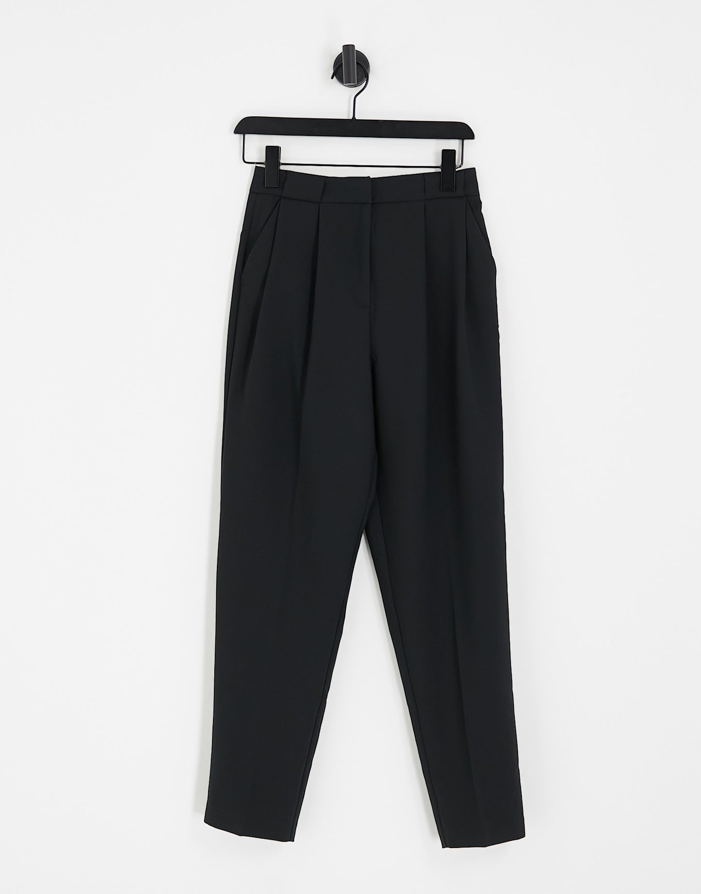 ASOS DESIGN Hourglass tailored smart tapered trousers in black