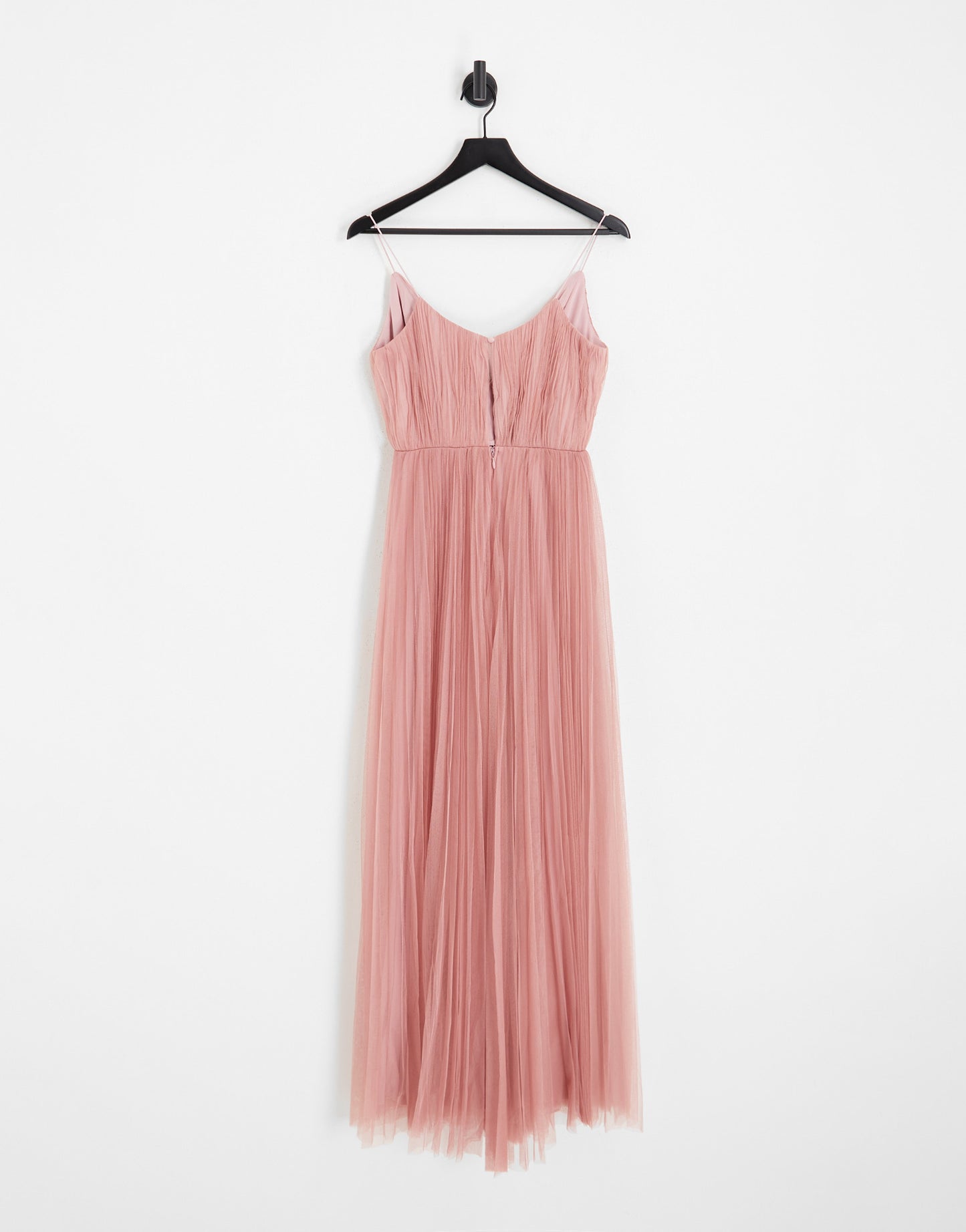 ASOS DESIGN Bridesmaid cami pleated tulle maxi dress in rose