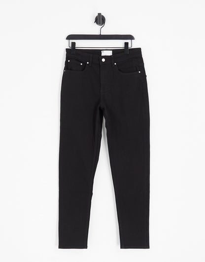 ASOS DESIGN tapered jeans in black