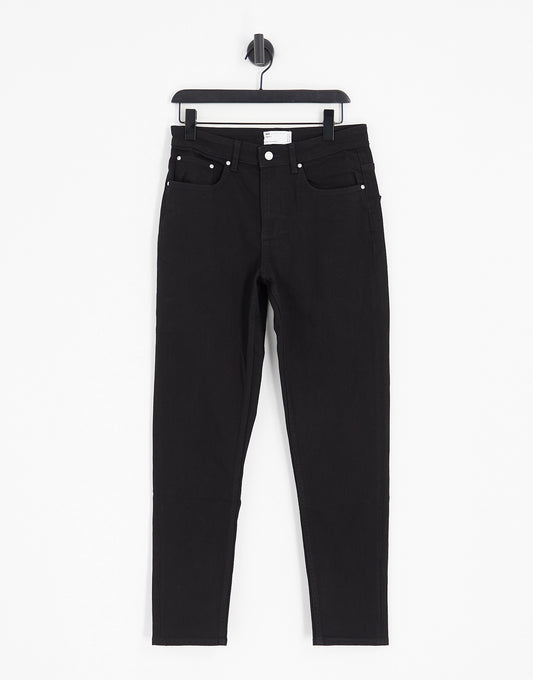 ASOS DESIGN tapered jeans in black