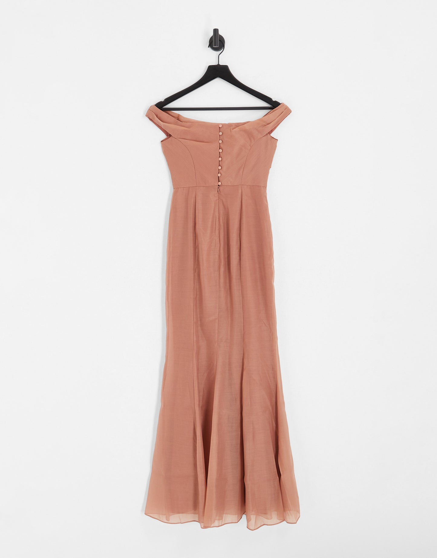 ASOS DESIGN Bridesmaid off shoulder maxi dress with corset detail