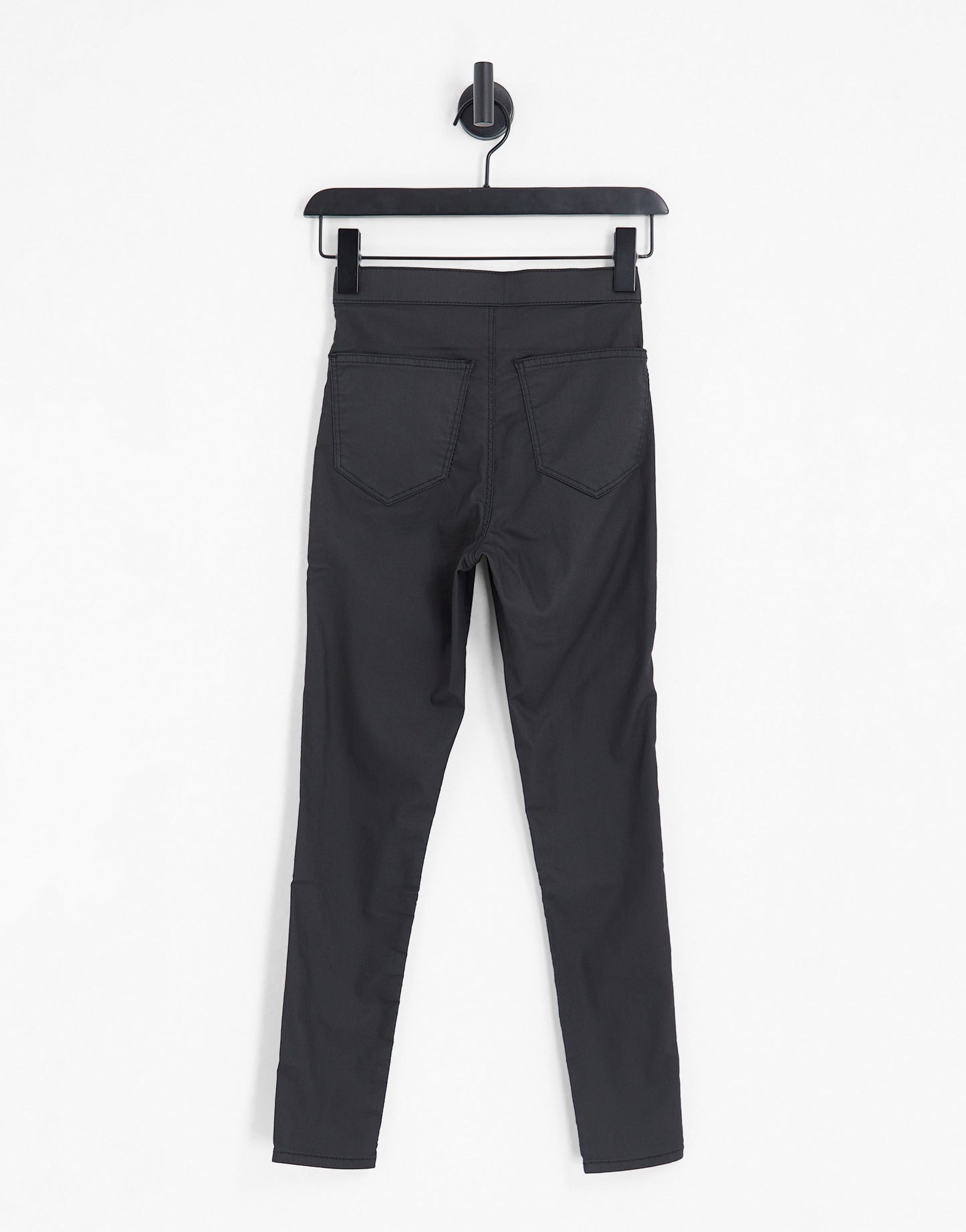 Topshop Petite high rise Joni jeans in coated black