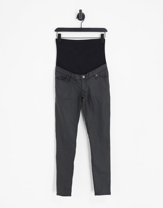 Topshop Maternity high rise Jamie jeans in coated Black