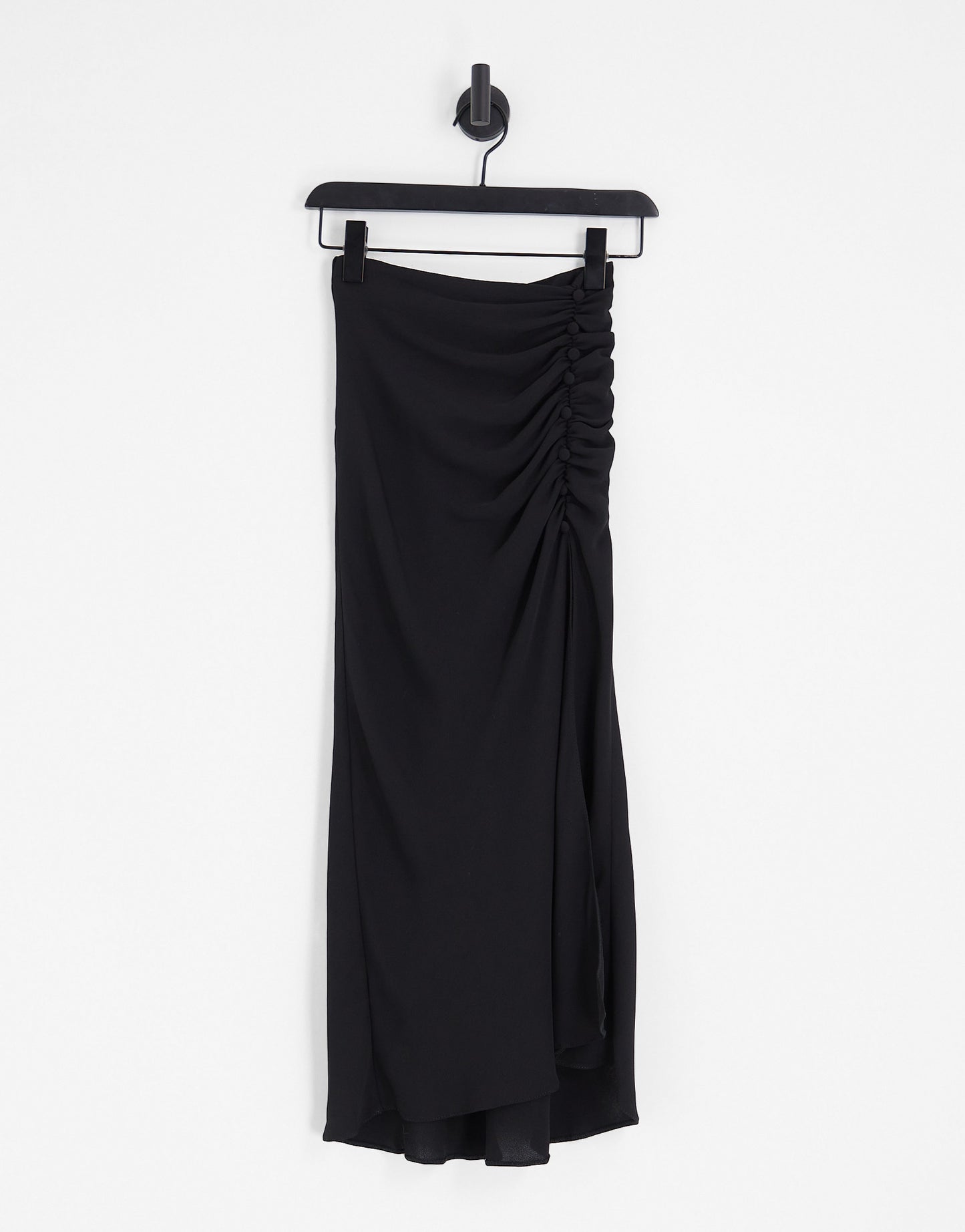 Topshop square neck jersey midi dress in black