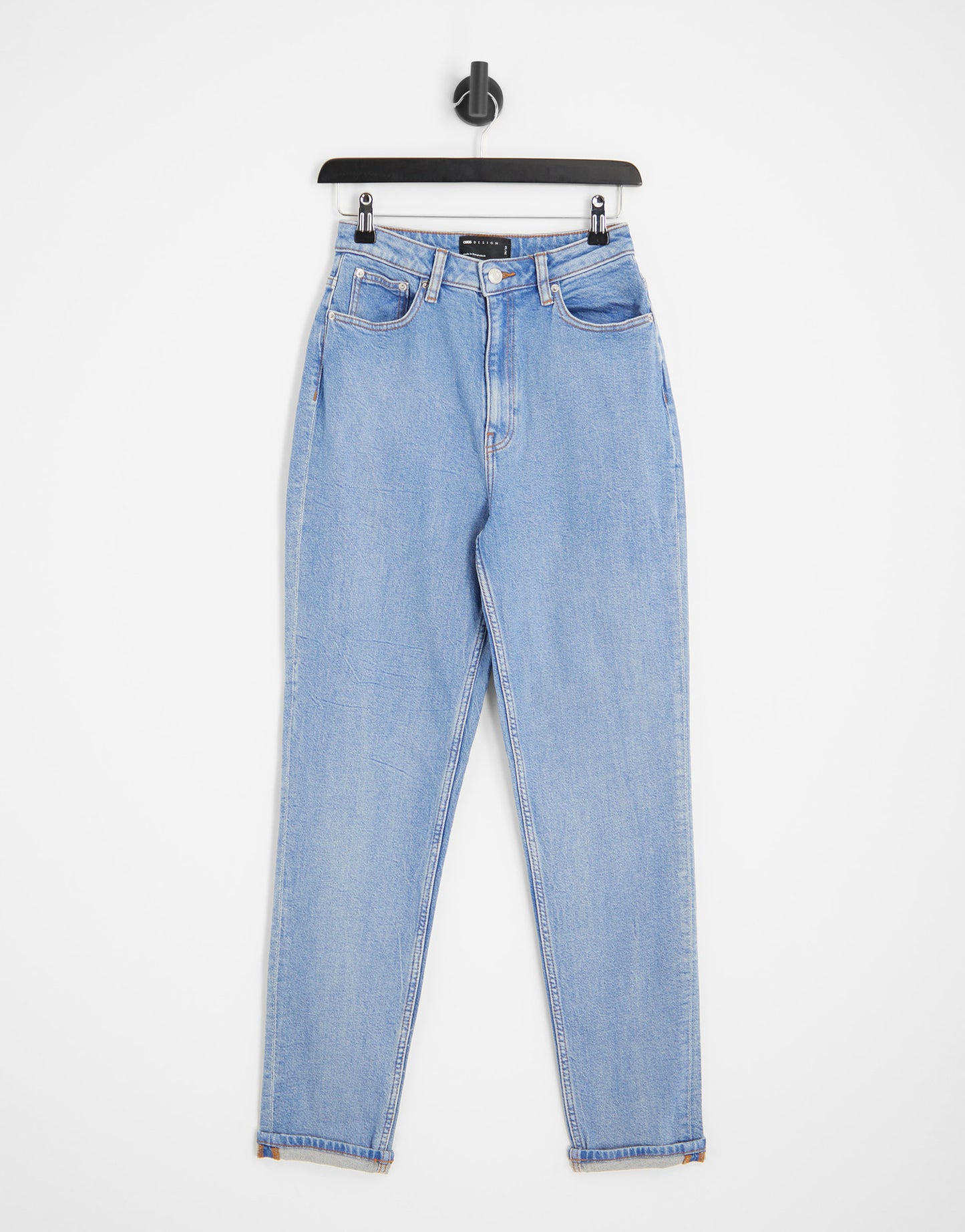 ASOS DESIGN Hourglass slim mom jeans in mid blue