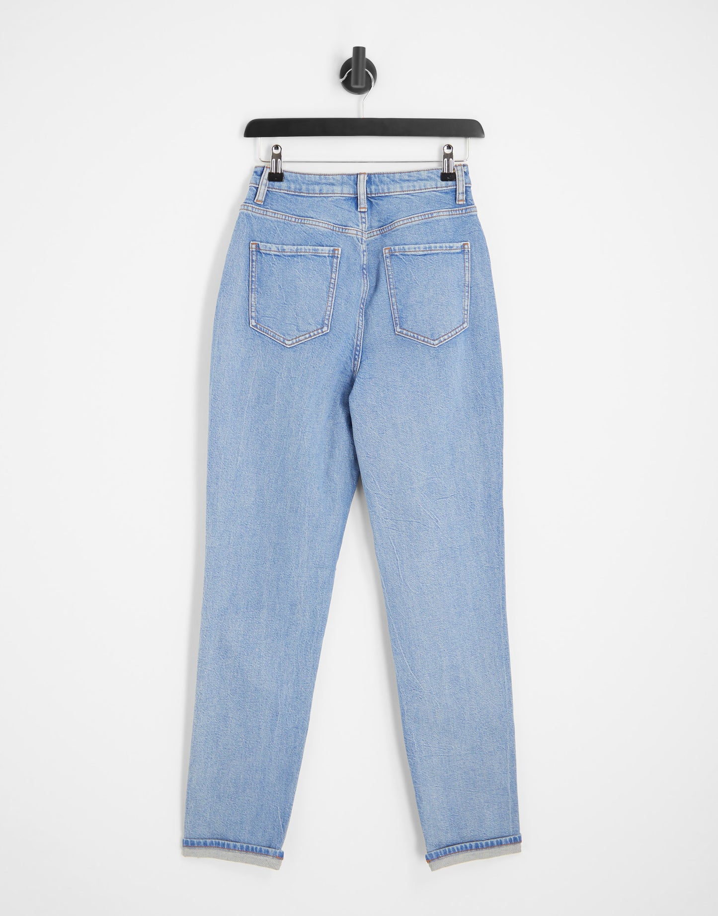 ASOS DESIGN Hourglass slim mom jeans in mid blue