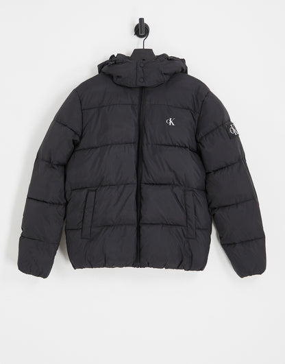 Calvin Klein Jeans essential icon logo puffer jacket in black