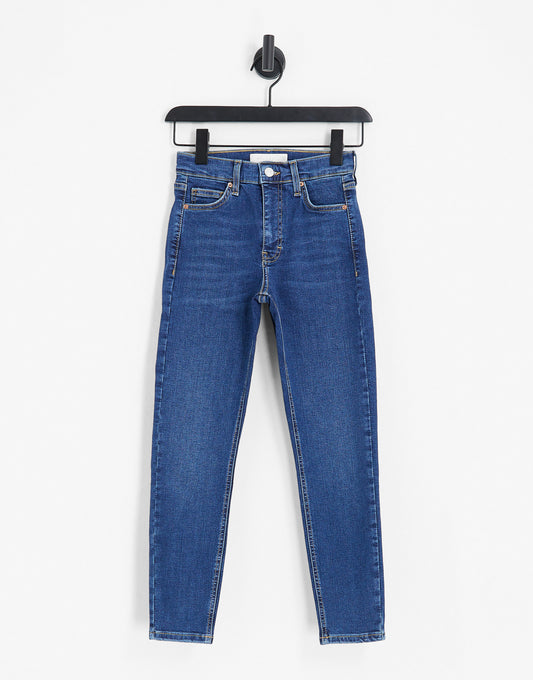 Topshop Petite high rise Jamie jeans in rich blue