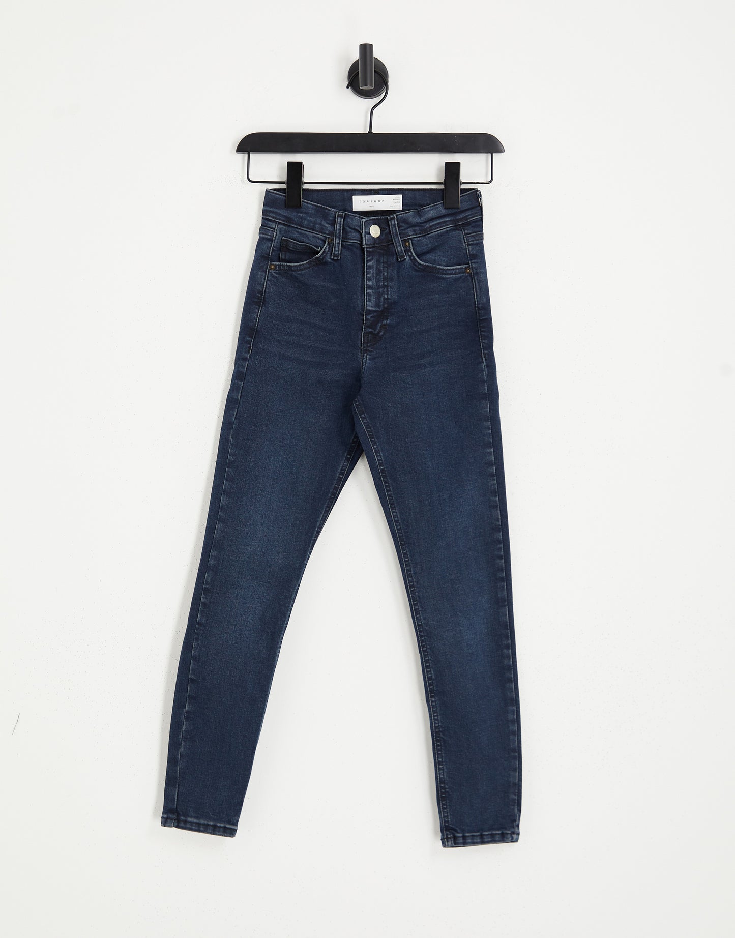 Topshop Petite high rise Jamie jeans in blue black