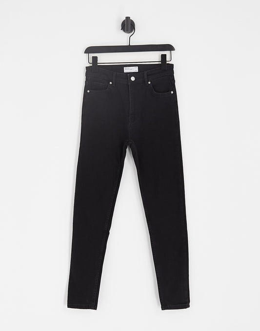 Bershka high waist skinny jean in black