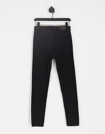 Bershka high waist skinny jean in black