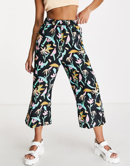 ASOS MADE IN KENYA pull on trousers in falling flowers print