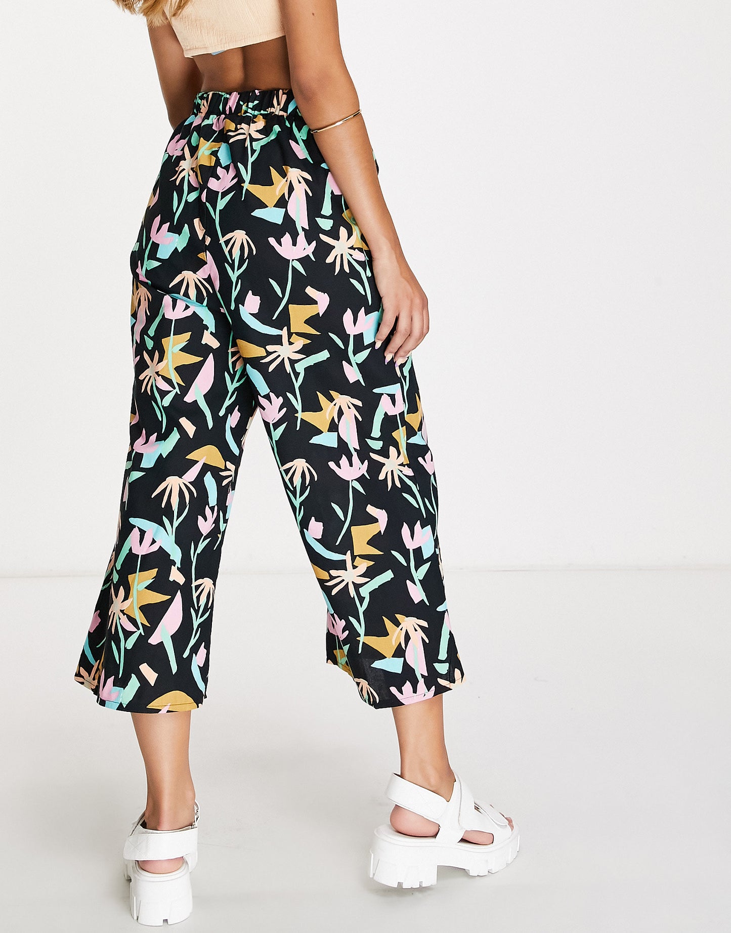 ASOS MADE IN KENYA pull on trousers in falling flowers print