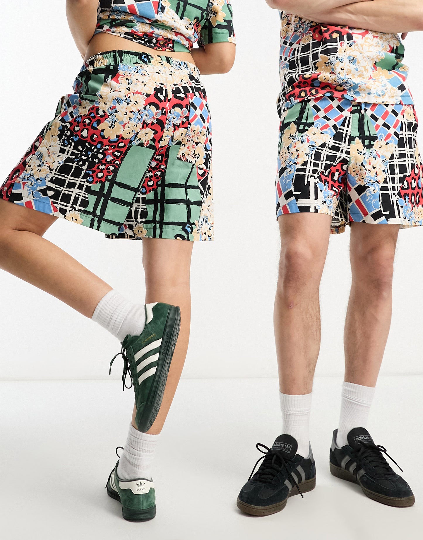 ASOS MADE IN KENYA unisex boxy shorts in cut about print