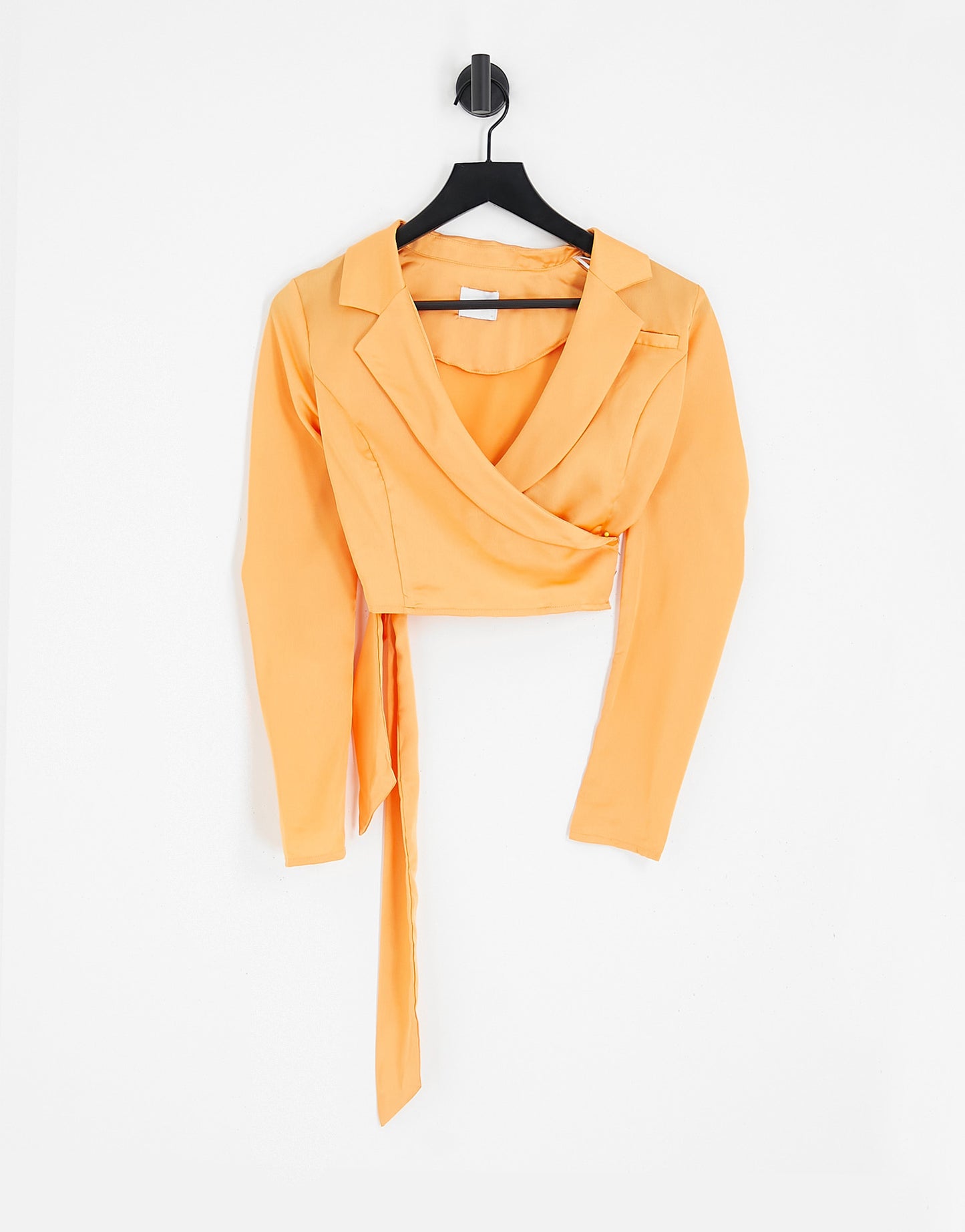 Vila wrap crop shirt in apricot