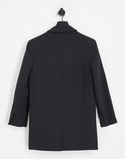 ASOS DESIGN Petite long line perfect blazer in black