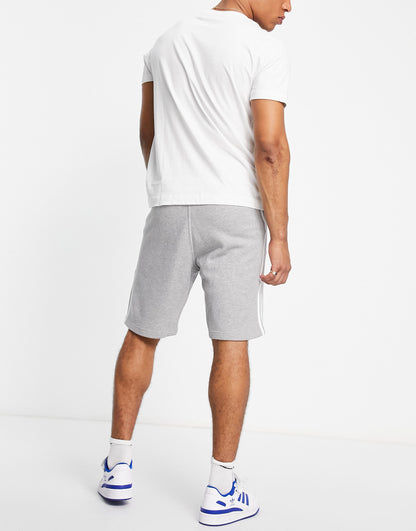 adidas Originals adicolor three stripe 10 inch shorts in grey