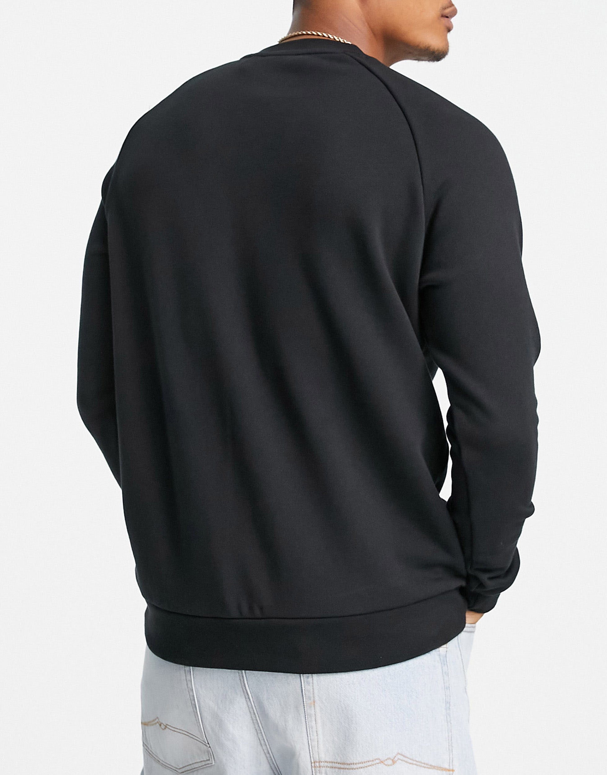 adidas Originals adicolor large trefoil crew sweatshirt in black ASOS Sample Sale