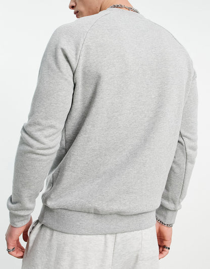 adidas Originals adicolor large trefoil crew sweatshirt in grey