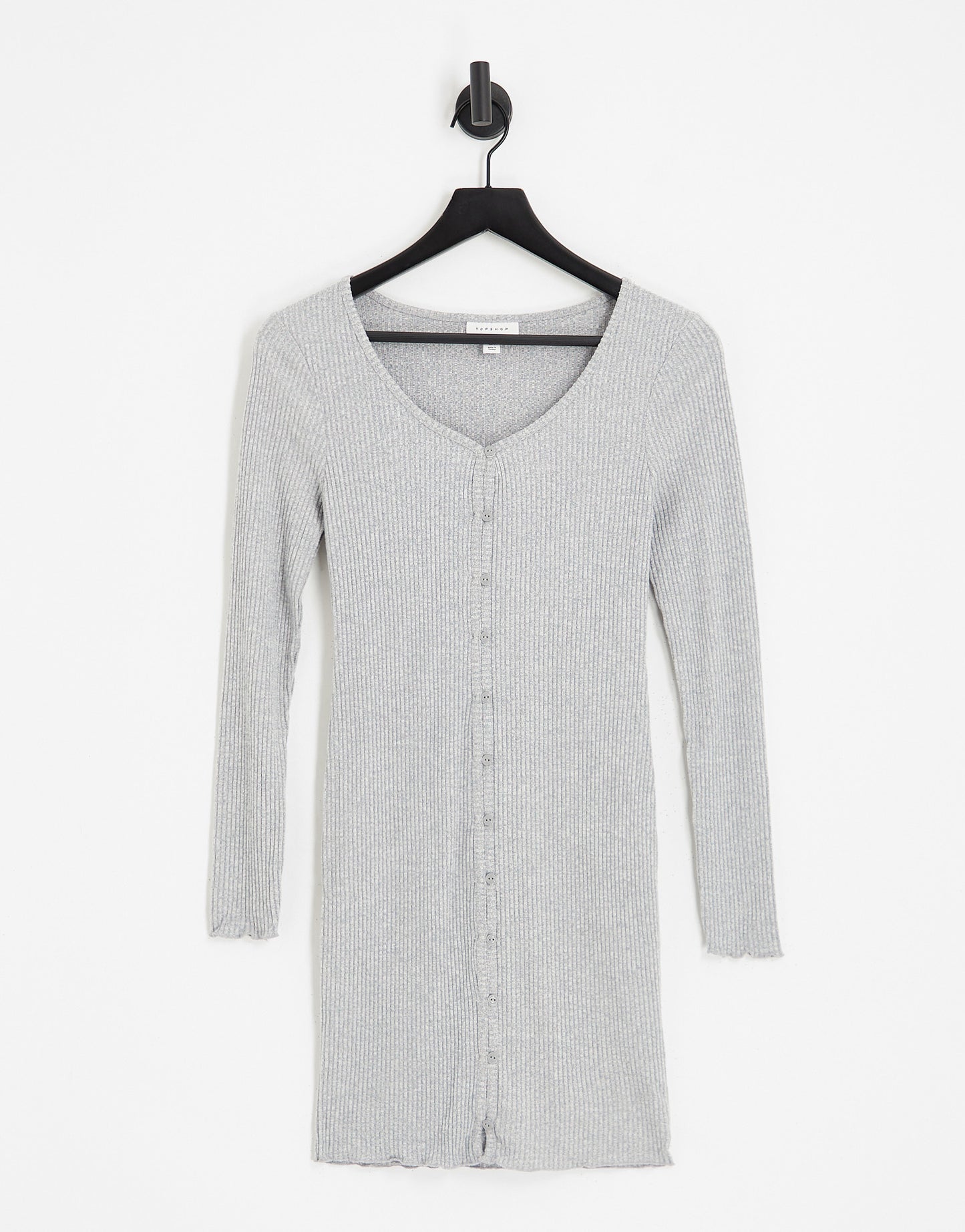 Topshop rib cardi mini dress in grey