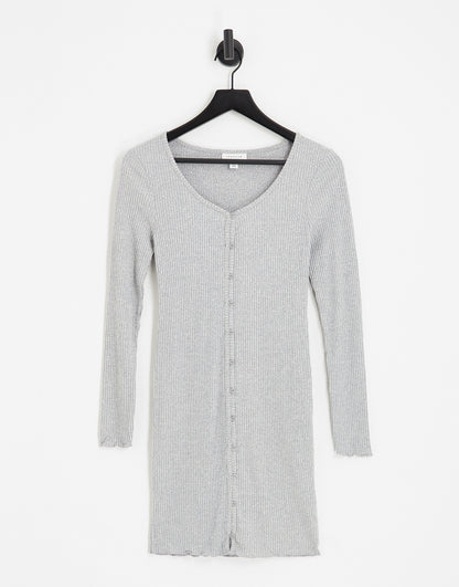 Topshop rib cardi mini dress in grey