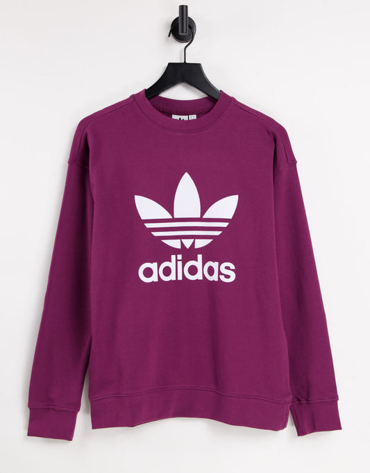 adidas Originals adicolor large logo sweatshirt in crimson