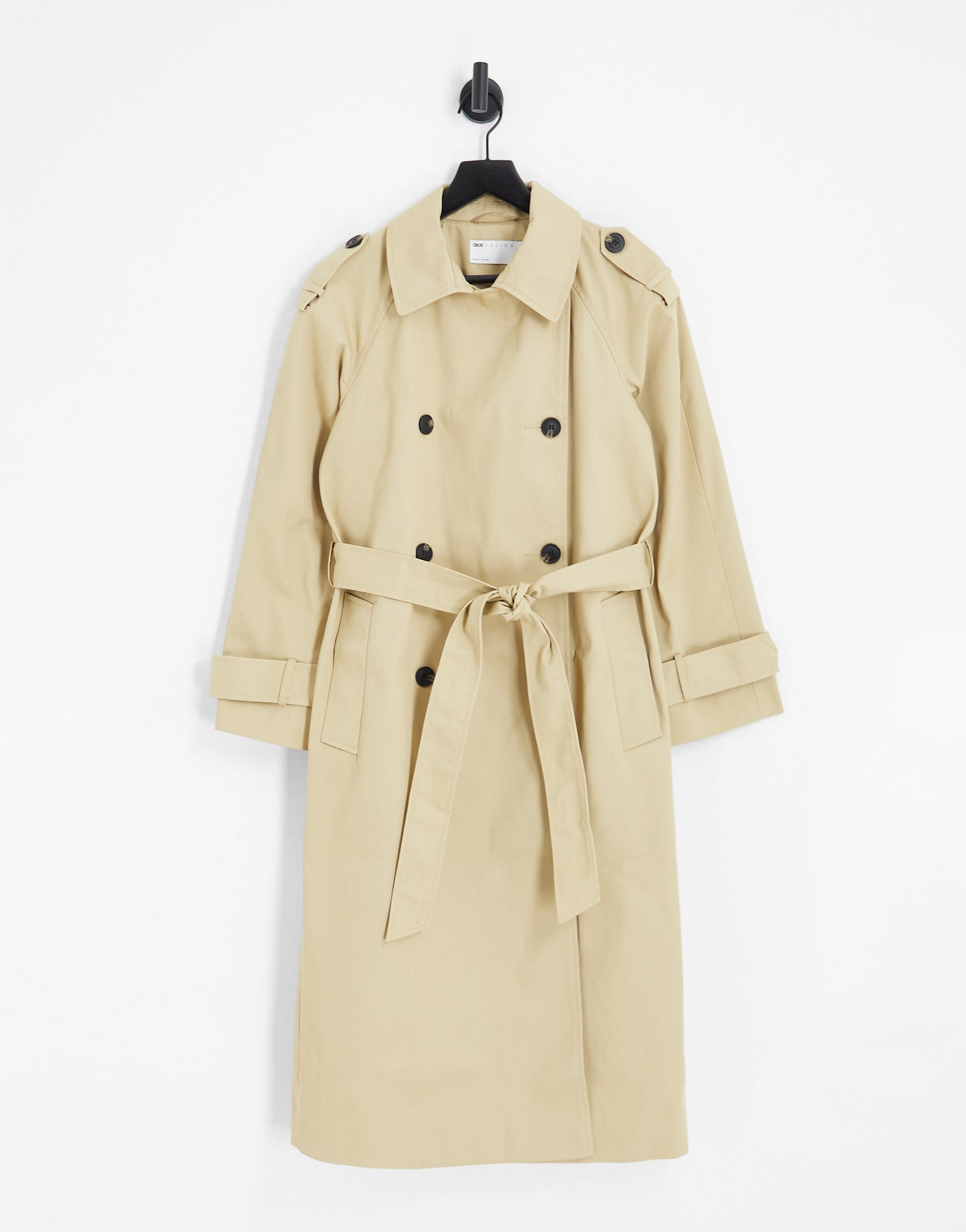 ASOS DESIGN Maternity longline trench coat in stone