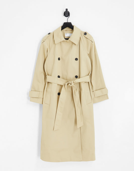 ASOS DESIGN Maternity longline trench coat in stone