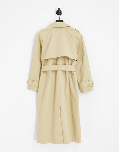 ASOS DESIGN Maternity longline trench coat in stone