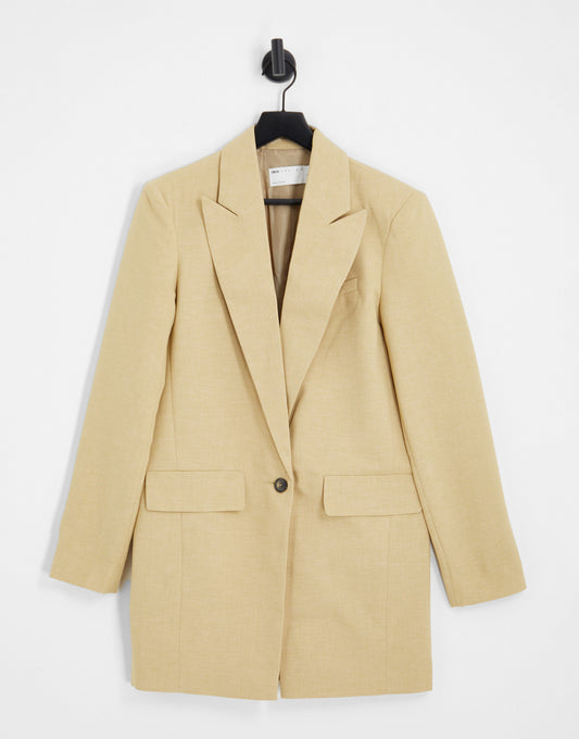 ASOS DESIGN Tall long line perfect blazer in stone