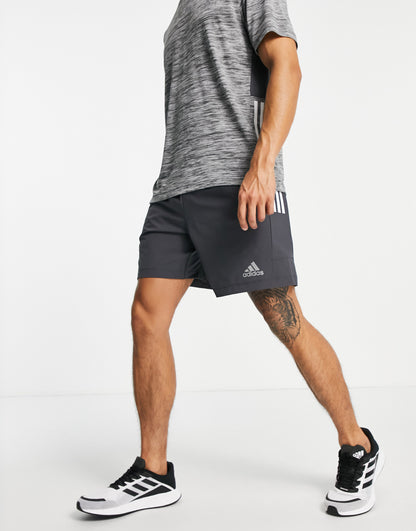 adidas Training Hi-Vis stripes shorts in grey