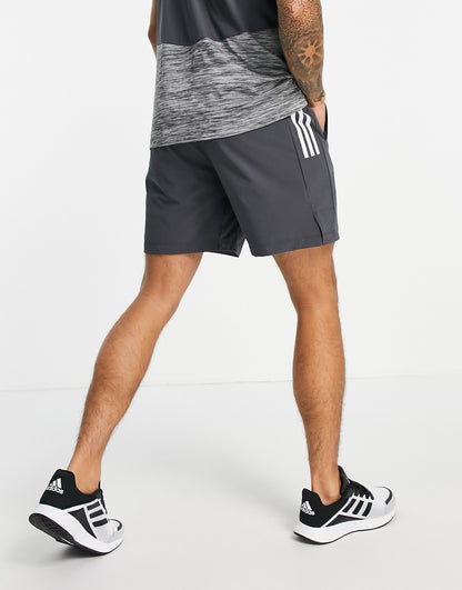 adidas Training Hi-Vis stripes shorts in grey