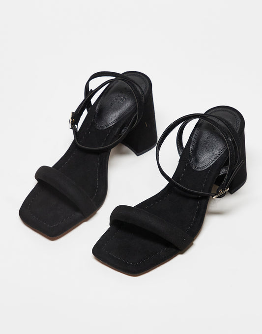 ASOS DESIGN Hilton barely there block heeled sandals in black