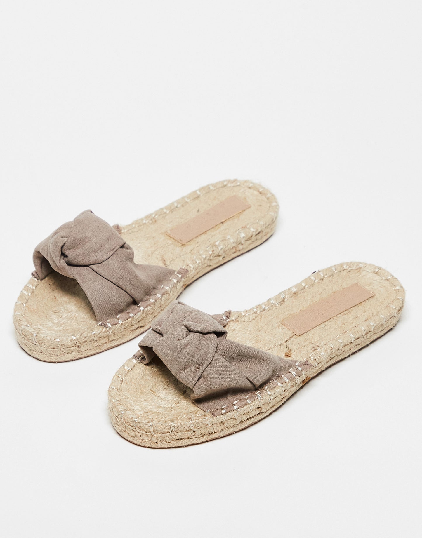 ASOS DESIGN Wide Fit Jade knotted espadrille mules in beige