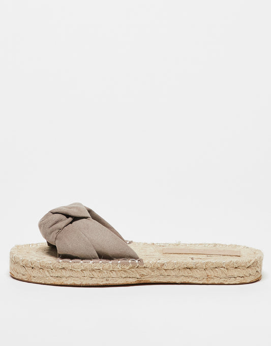 ASOS DESIGN Jade knotted espadrille mules in beige