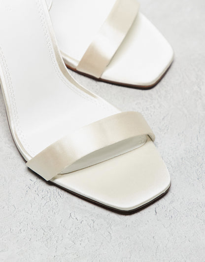 ASOS DESIGN Neva barely there heeled sandals in ivory