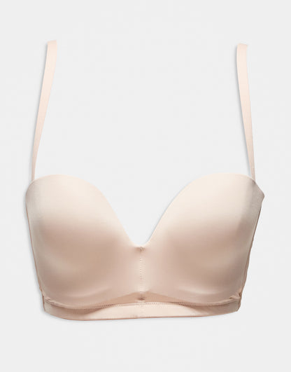 Wonderbra Ultimate backless plunge push up bra in beige