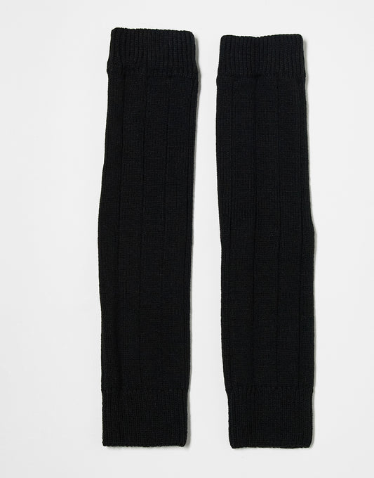 ASOS DESIGN knitted leg warmer in black