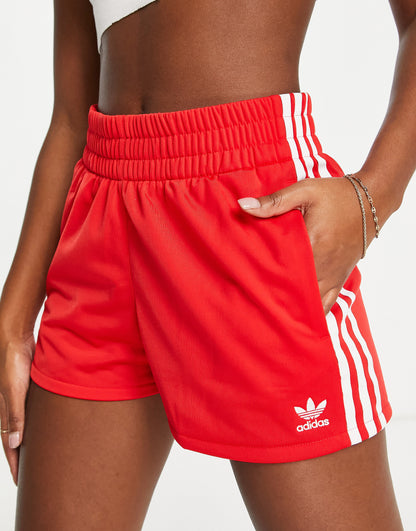 adidas Originals 3 stripe shorts in red