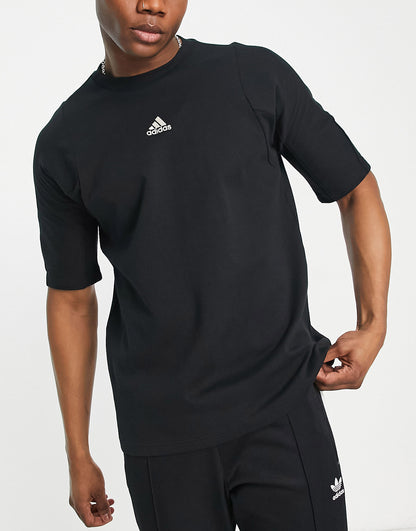 adidas Sportswear Lounge embroidered logo t-shirt in black