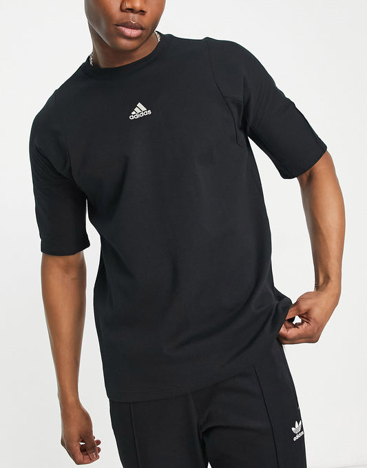 adidas Sportswear Lounge embroidered logo t-shirt in black