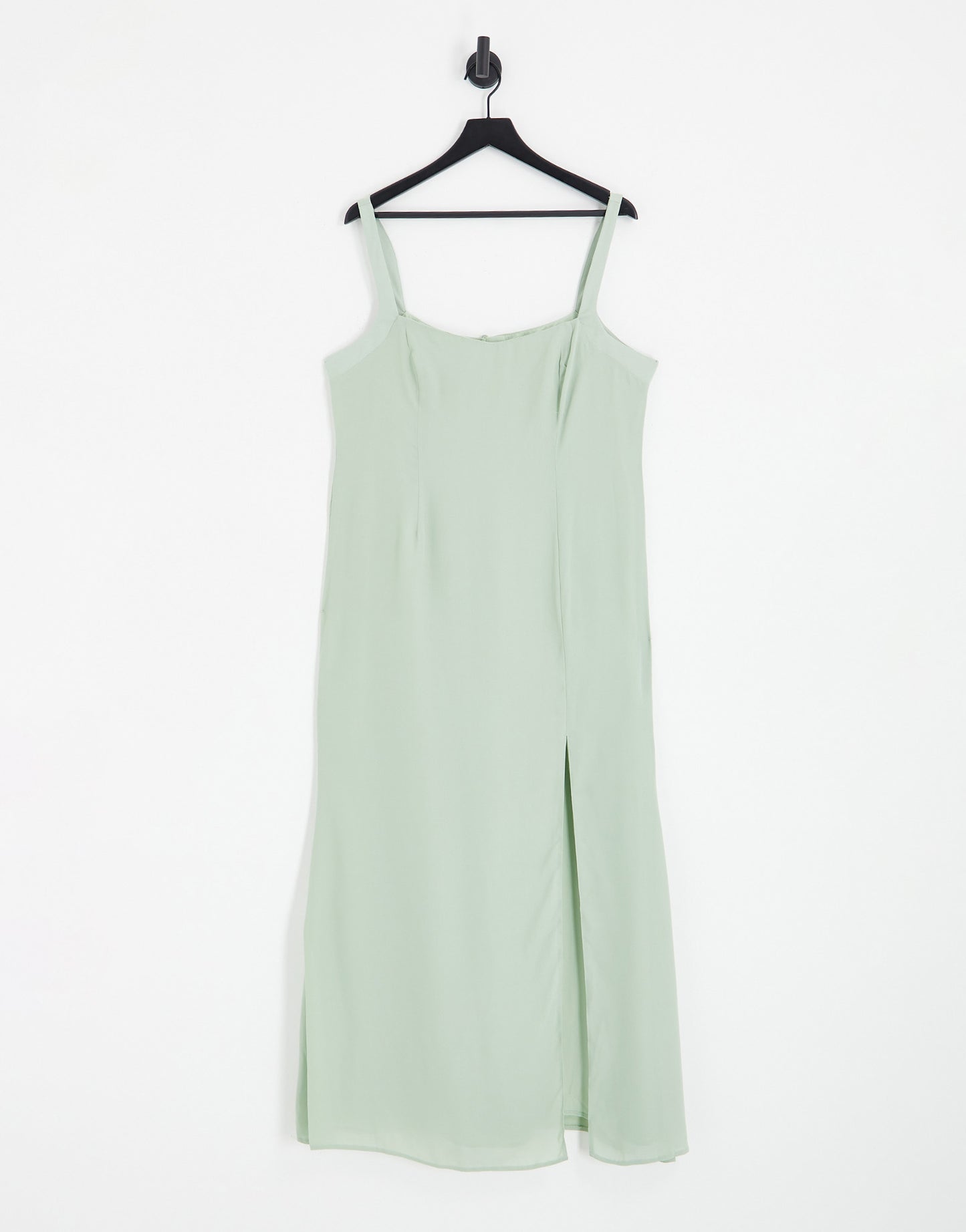 ASOS DESIGN Bridesmaid maxi dress with curved neckline and satin straps