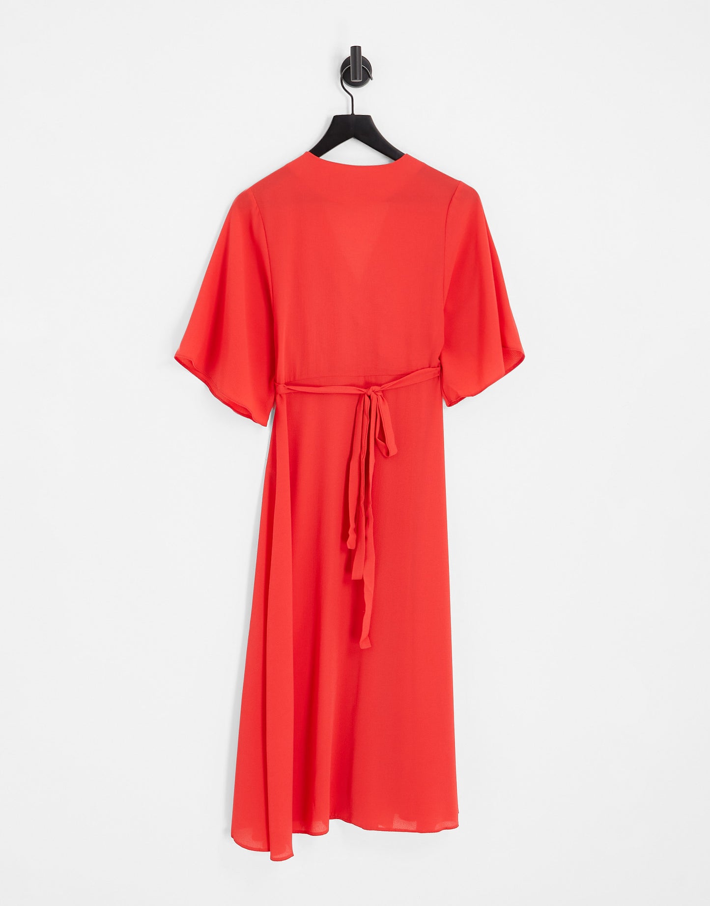 Liquorish kimono sleeve wrap dress in red